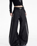 Faux two-piece casual trousers