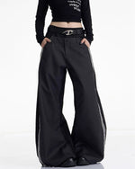 Faux two-piece casual trousers