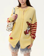 Color-blocked striped puppy sweater