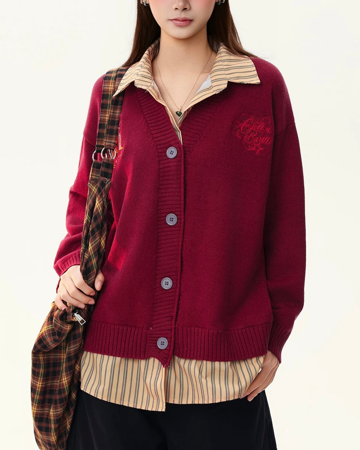 Faux two-piece knitwear