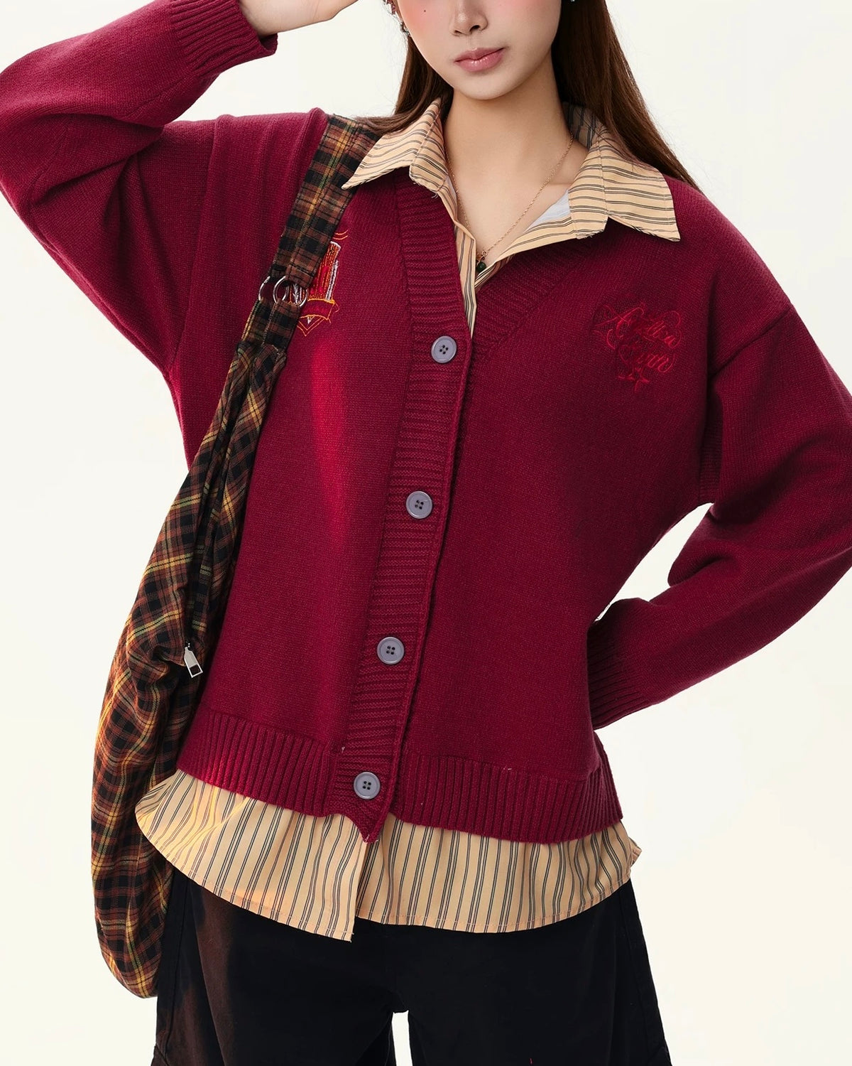 Faux two-piece knitwear