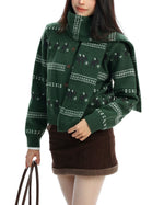 Striped knit cardigan with a relaxed feel (women's)