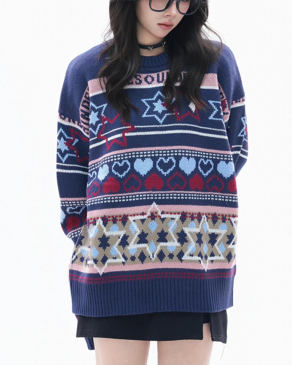 Lazy style crew neck sweater