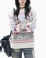 Lazy style crew neck sweater