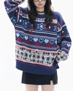 Lazy style crew neck sweater