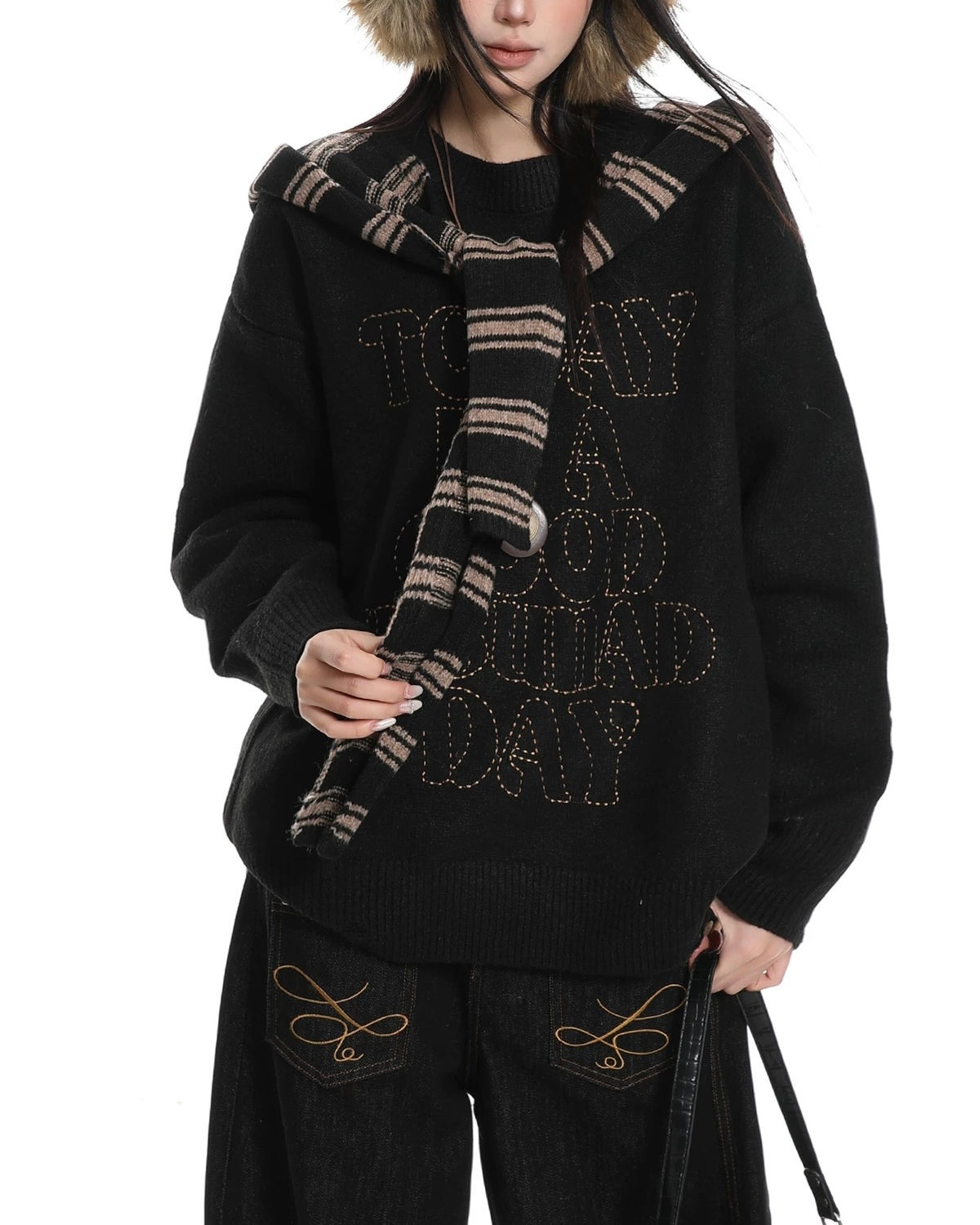 striped hoodie sweater