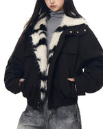 Zebra-print cotton coat