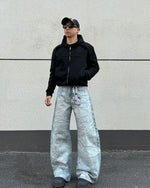 Designer-style denim trousers
