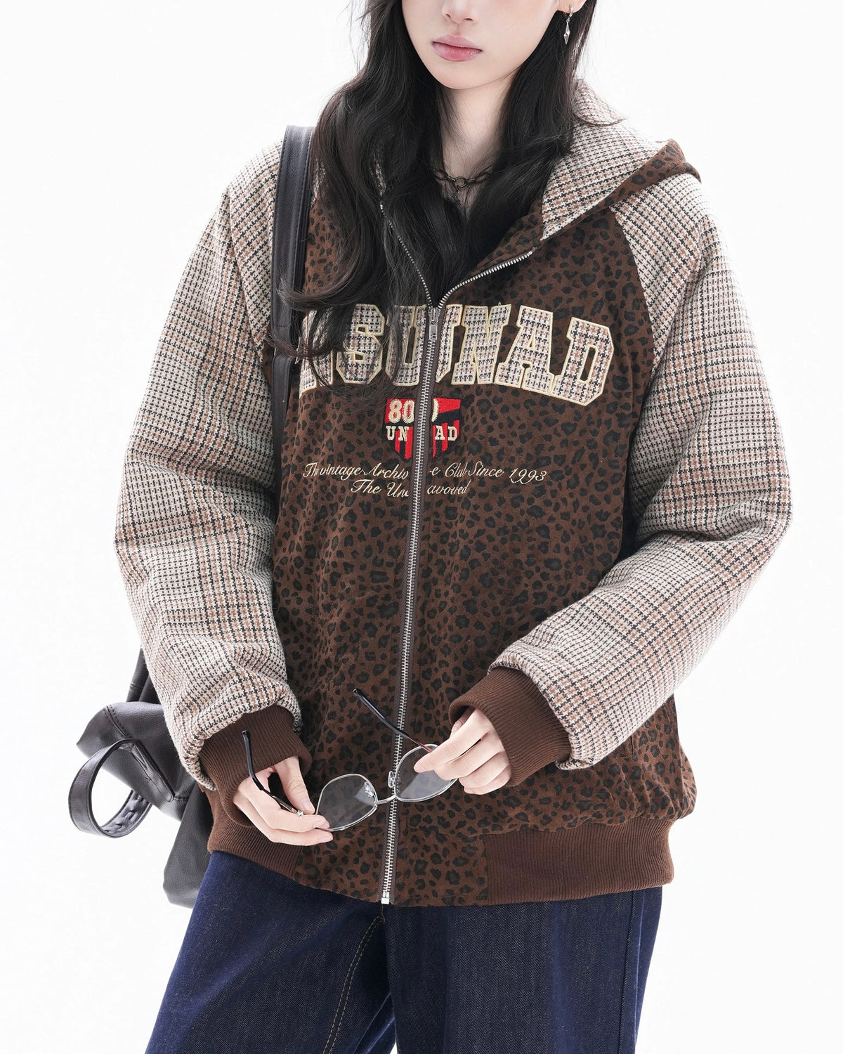 Leopard print casual cotton jacket