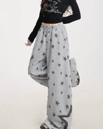 拼接撞色休閑褲