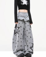 拼接撞色休閑褲