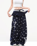 拼接撞色休閑褲