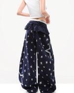 拼接撞色休閑褲