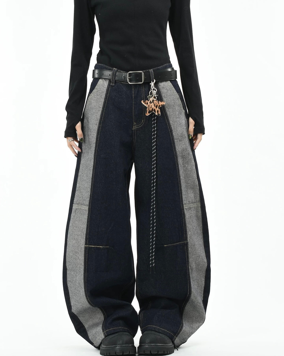 Retro patchwork jeans