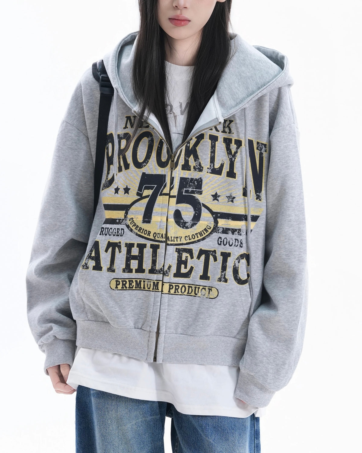 Retro Print Hooded Jacket