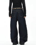 Loose leopard print jeans