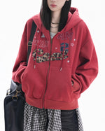 Retro leopard print hooded jacket