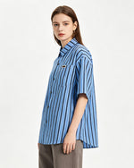 Simple striped short-sleeved shirt