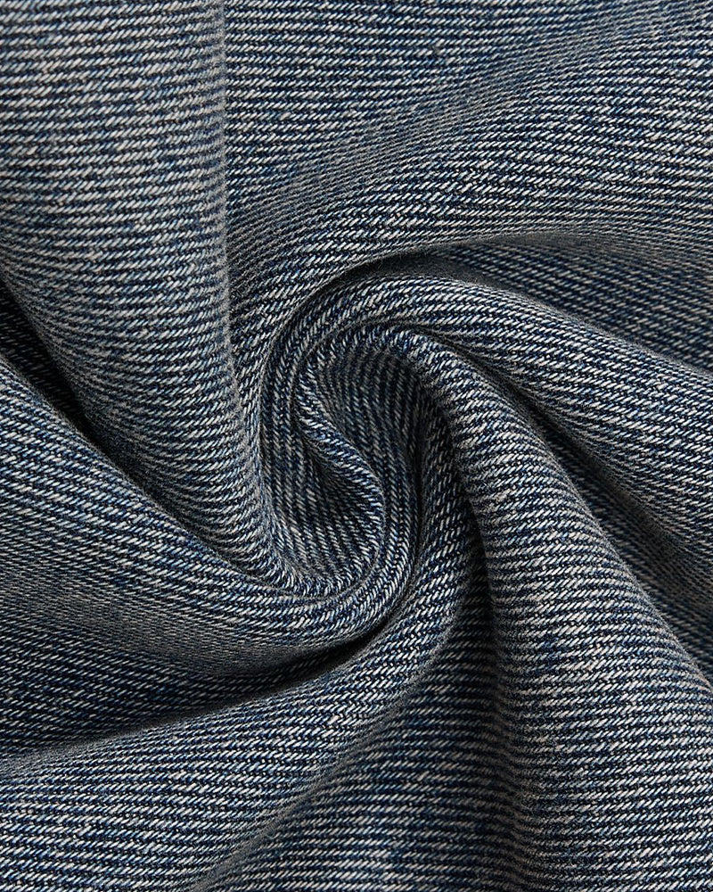 Distressed straight jeans