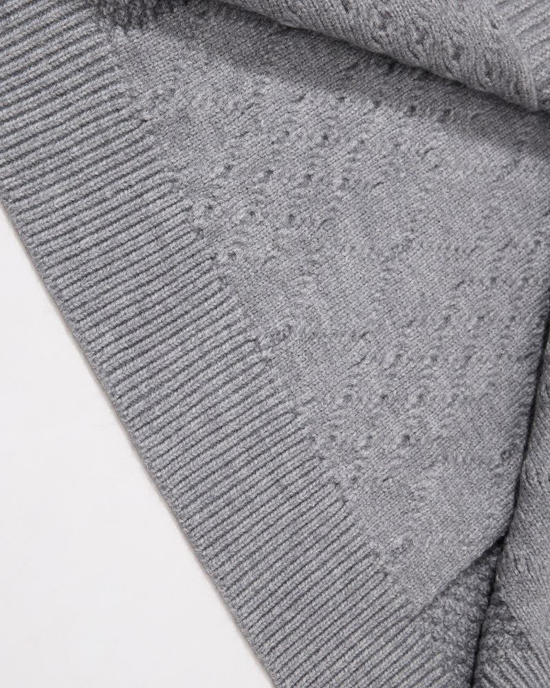 Retro diamond pattern sweater coat