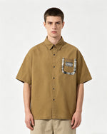 Retro patchwork casual shirt