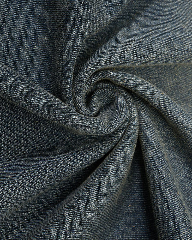 做舊水洗短袖襯衫