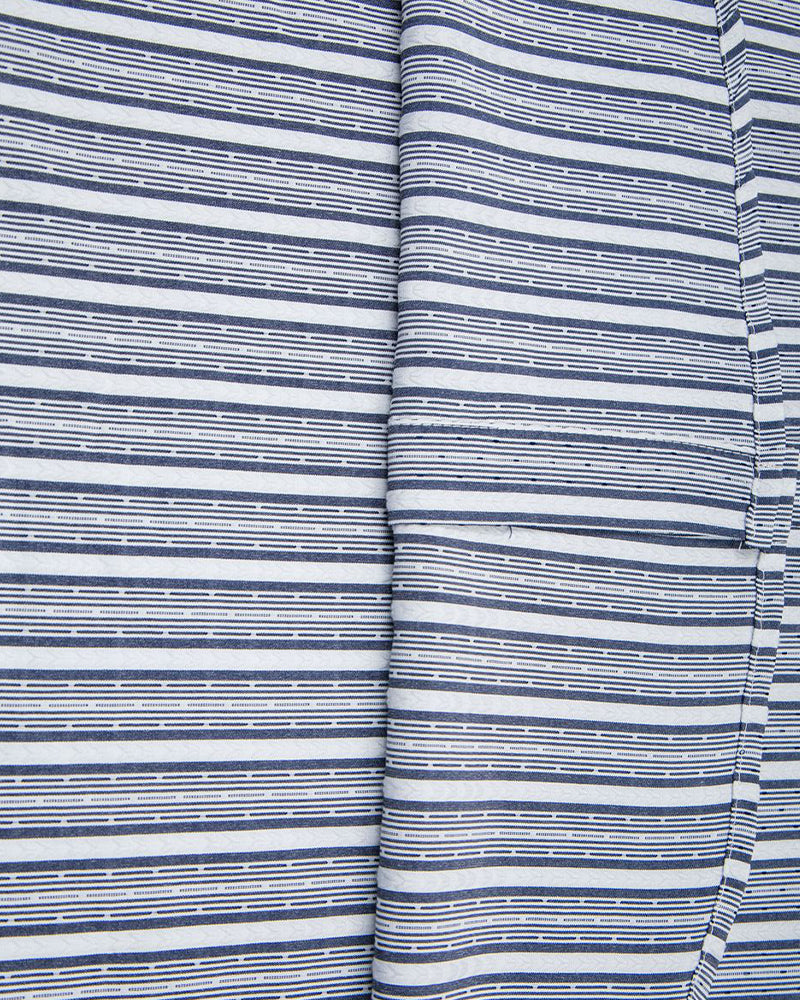 撞色條紋短袖襯衫