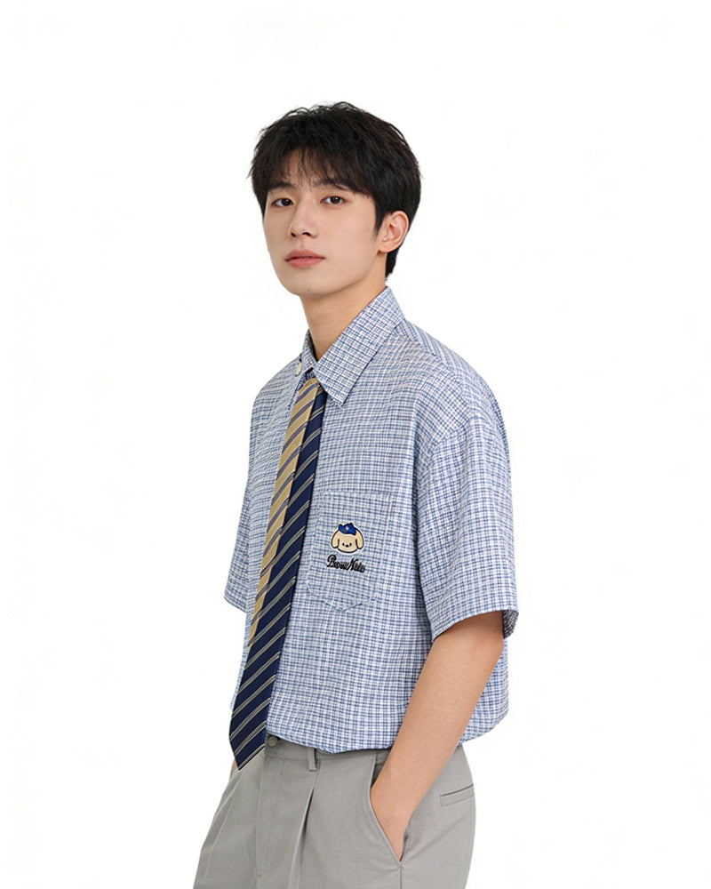 復古卡通短袖襯衫