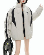 Retro contrast cotton jacket