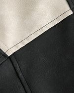 컬러블록 가죽 재킷