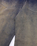 Heavy gradient denim trousers