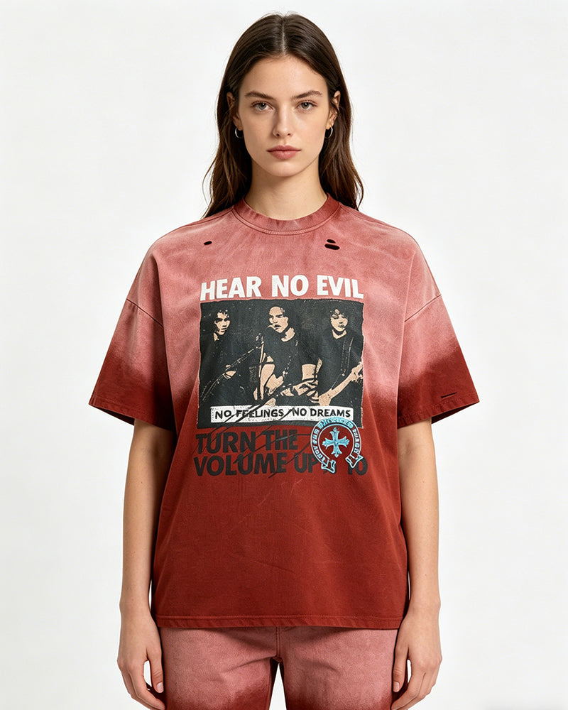 Distressed vintage short-sleeve