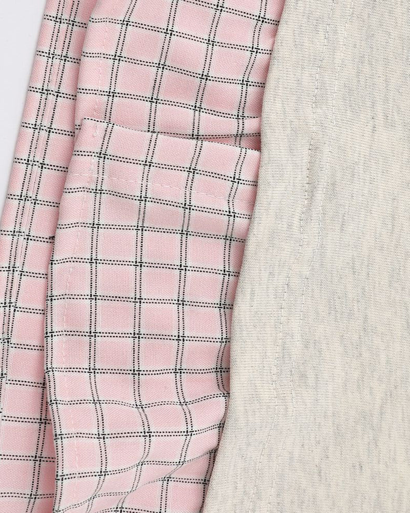 가짜 투피스 스플라이스 반팔 셔츠