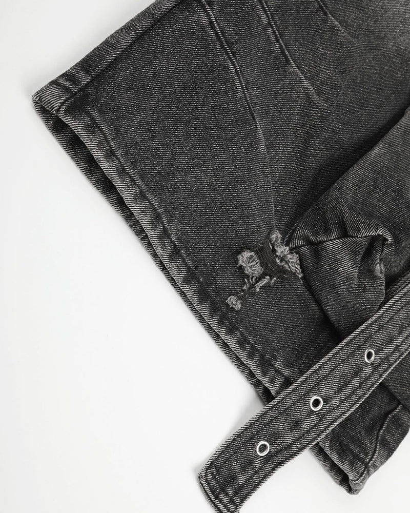 Distressed ripped shorts