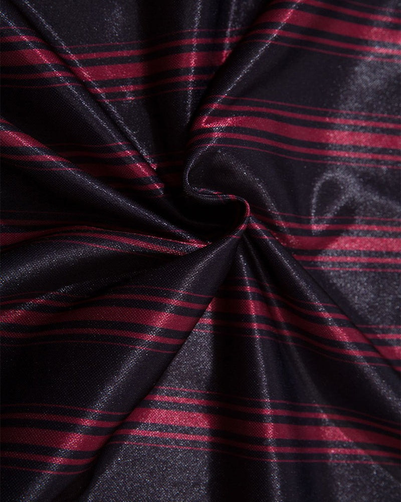 Vertical stripe print short sleeves