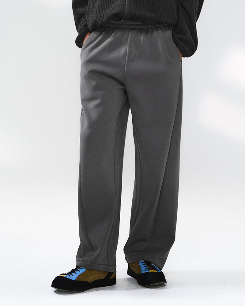 Solid color casual straight leg pants