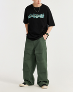 休閑口袋工裝褲