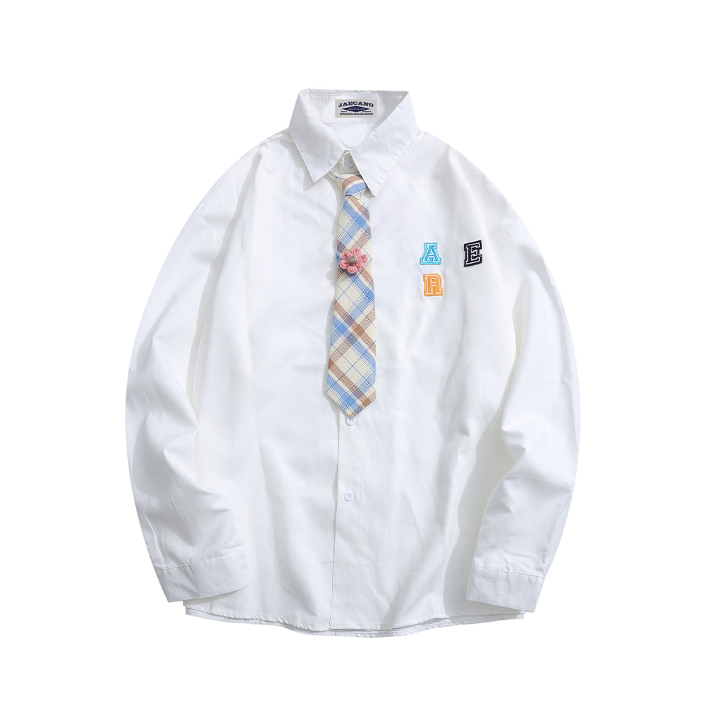 retro simple tie shirt