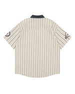 레트로 세로줄무늬 반팔셔츠