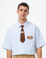 卡通刺綉短袖襯衫