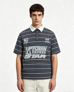 Retro striped short-sleeved shirt