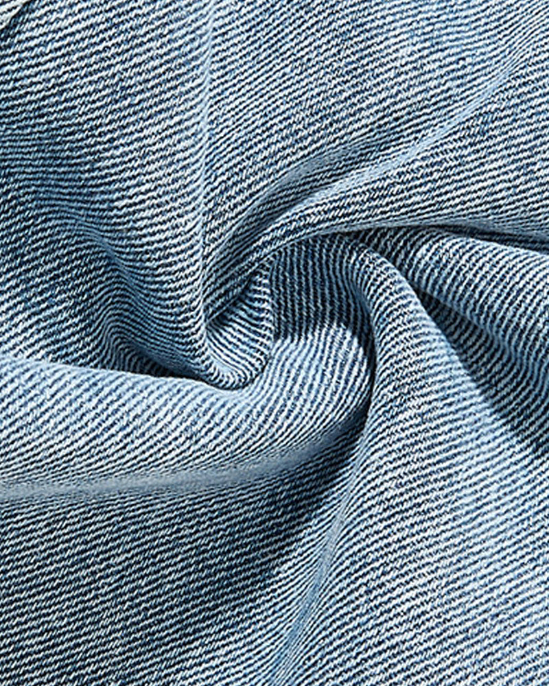 復古拼接小狗長褲