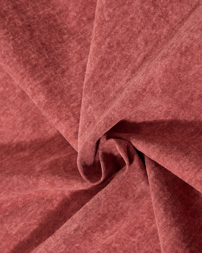 做舊拼接短袖襯衫