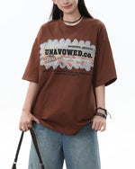 레트로 레터 패치 반팔