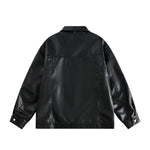 Retro motorcycle leather jacket