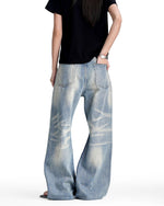 Retro washed denim jeans