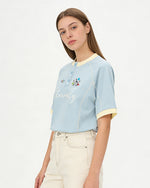 復古撞色小狗短袖