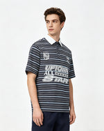 Retro striped short-sleeved shirt
