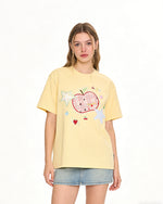 格紋蘋果貼布短袖