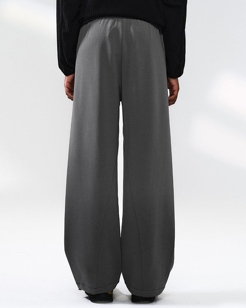 Solid color casual straight leg pants